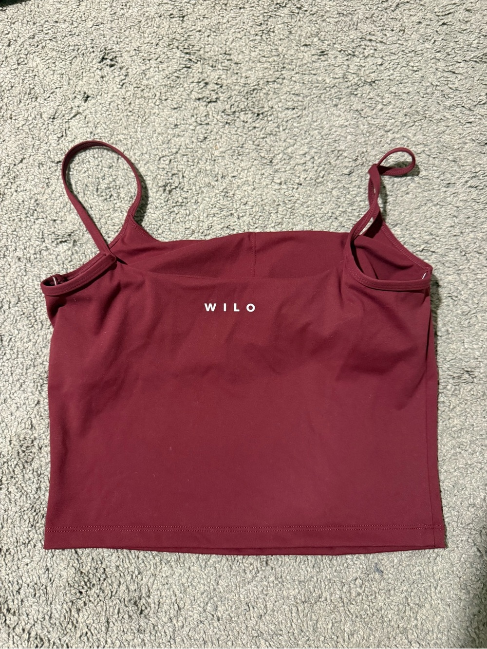 WILO Burgundy Cropped Tank with Thin Straps